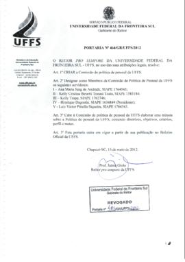 Portaria 464-GR-2012
