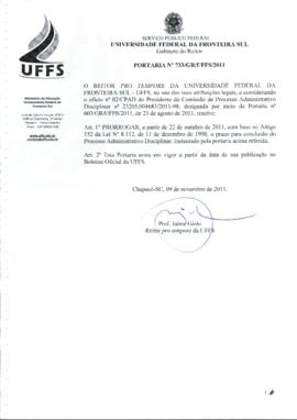 Portaria 733-GR-2011