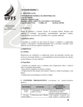 Meio Ambiente, Economia e Sociedade