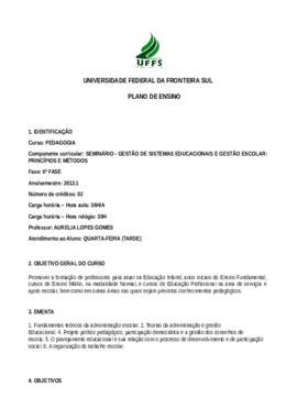 Seminário - Gestão de Sistemas Educacionais e Gestão Escolar