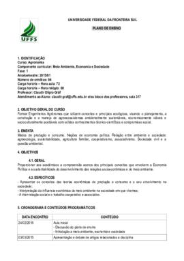 Meio Ambiente, Economia e Sociedade