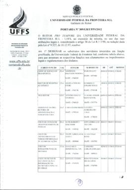 Portaria 309-GR-2012