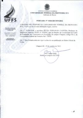 Portaria 1036-GR-2012