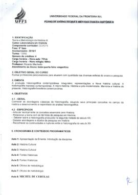 Teoria e Metodologia da História III