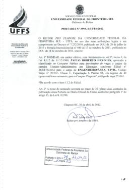 Portaria 399-GR-2012