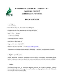 Trabalho de Conclusão de Curso I