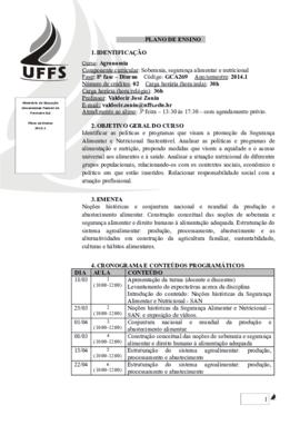 Soberania e Segurança Alimentar e Nutricional