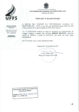 Portaria 281-GR-2012