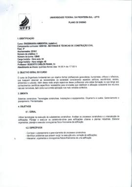 Materiais e Técnicas de Construção Civil