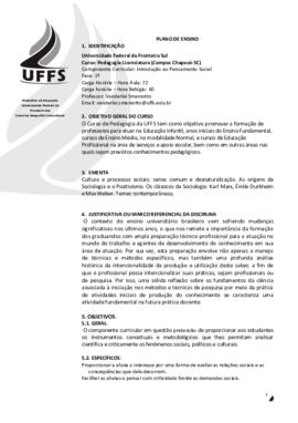 Introdução ao Pensamento Social