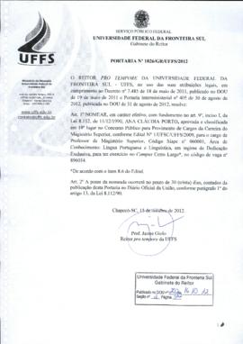 Portaria 1026-GR-2012