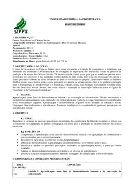 Teorias da Aprendizagem e do Desenvolvimento Humano