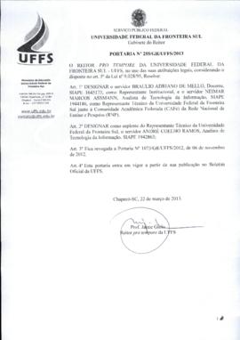 Portaria 255-GR-2013