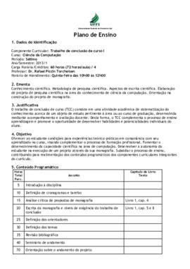 Trabalho de Conclusão de Curso I