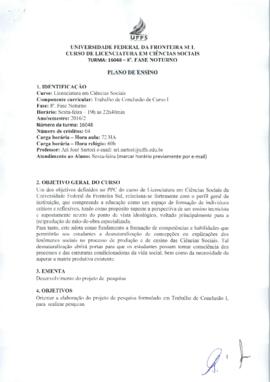 Trabalho de Conclusão de Curso I