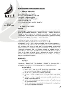 Estágio Curricular Supervisionado I