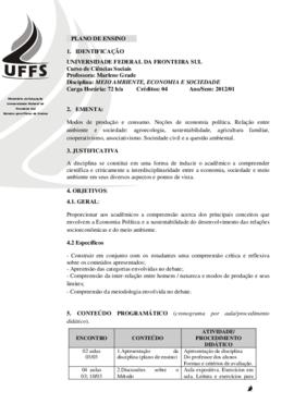 Meio Ambiente, Economia e Sociedade