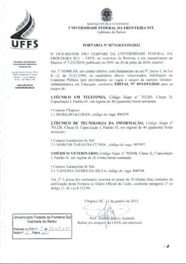 Portaria 027-GR-2012
