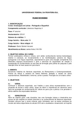 Literatura Hispânica II
