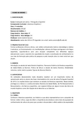Literatura Hispânica I