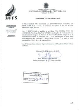 Portaria 035-GR-2012