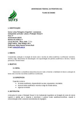 Leitura e Produção Textual II