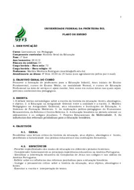 História Geral da Educação