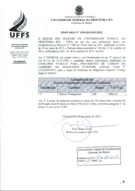 Portaria 159-GR-2012