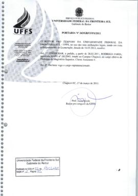 Portaria 243-GR-2011