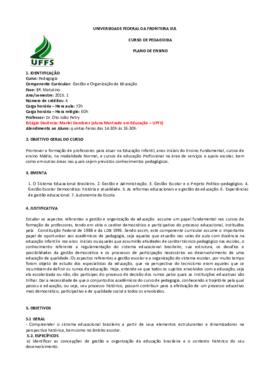 Gestão e Organização da Educação