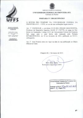 Portaria 158-GR-2013