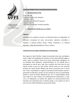 Ética e Filosofia Política Antiga