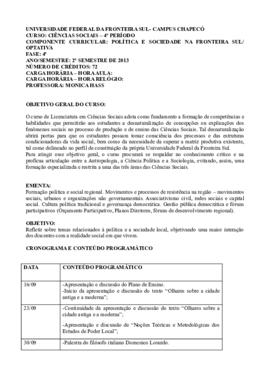 Tópicos Especiais de Ciência Política II