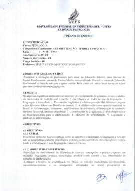 Alfabetização - Teoria e Prática I