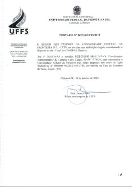 Portaria 067-GR-2012