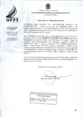 Portaria 1025-GR-2012