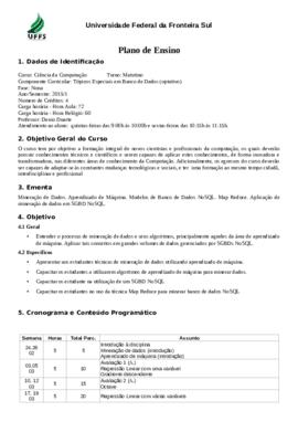 Tópicos Especiais em Banco de Dados