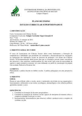 Estágio Curricular Supervisionado II