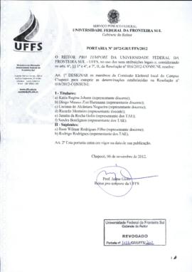 Portaria 1072-GR-2012