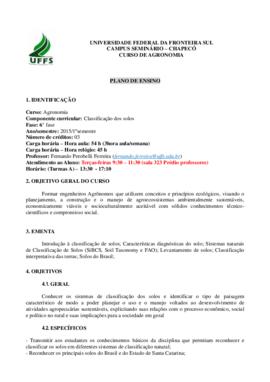 Classificação dos Solos