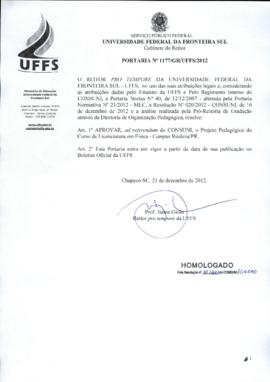 Portaria 1177-GR-2012