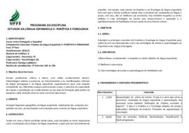 Estudos da Língua Espanhola  V - Fonética e Fonologia