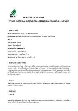 Estágio Curricular Supervisionado em Língua Espanhola II