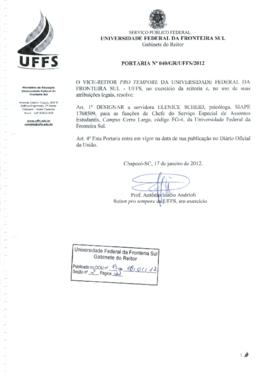 Portaria 040-GR-2012