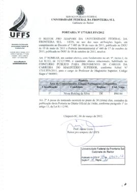 Portaria 177-GR-2012