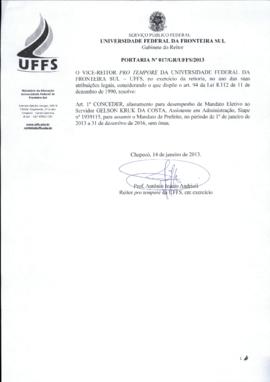 Portaria 017-GR-2013