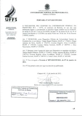 Portaria 017-GR-2012