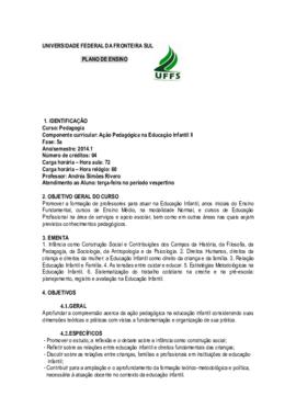 Ação Pedagógica na Educação Infantil II