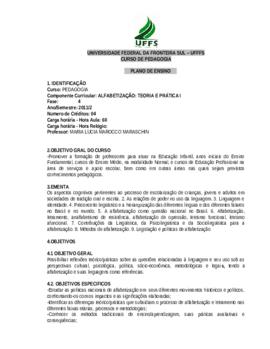 Alfabetização - Teoria e Prática I