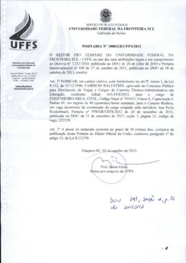 Portaria 1000-GR-2012